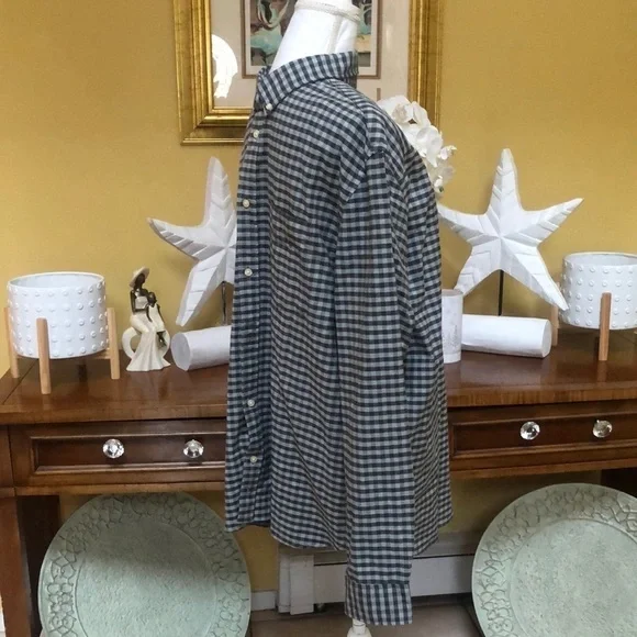 H & M Logo Men’s 100% Grey & Blk Plaid Casual Button Down Shirt Size XL NWT - Picture 5 of 14